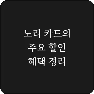 노리 카드의 주요 할인 혜택 정리