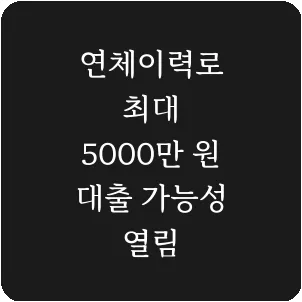 연체이력로 최대 5000만 원 대출 가능성 열림