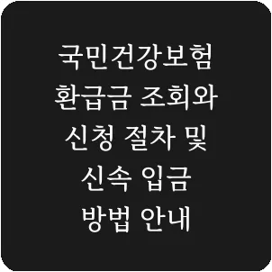 국민건강보험 환급금 조회와 신청 절차 및 신속 입금 방법 안내