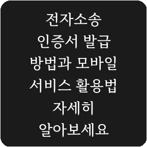 전자소송 인증서 발급 방법과 모바일 서비스 활용법 자세히 알아보세요