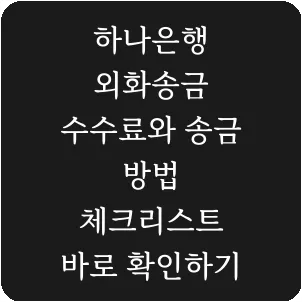 하나은행 외화송금 수수료와 송금 방법 체크리스트 바로 확인하기