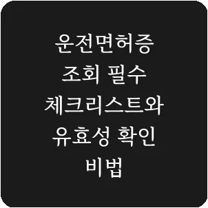 운전면허증 조회 필수 체크리스트와 유효성 확인 비법