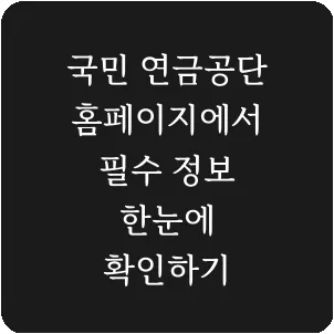 국민 연금공단 홈페이지에서 필수 정보 한눈에 확인하기