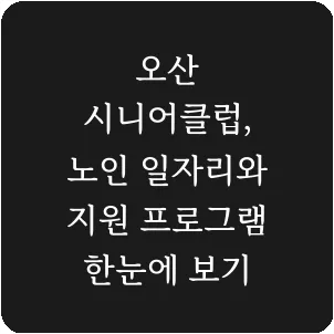 오산 시니어클럽, 노인 일자리와 지원 프로그램 한눈에 보기
