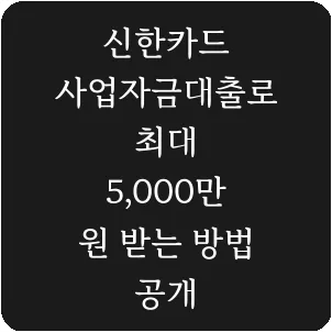 신한카드 사업자금대출로 최대 5,000만 원 받는 방법 공개