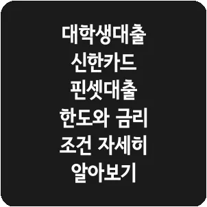 대학생대출 신한카드 핀셋대출 한도와 금리 조건 자세히 알아보기