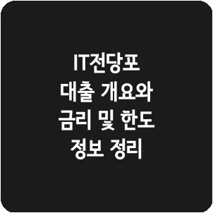 IT전당포 대출 개요와 금리 및 한도 정보 정리