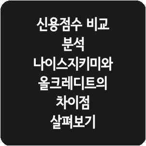 신용점수 비교 분석 나이스지키미와 올크레디트의 차이점 살펴보기