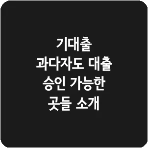 기대출 과다자도 대출 승인 가능한 곳들 소개
