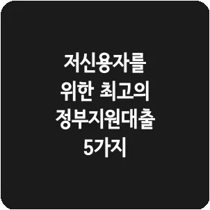 저신용자를 위한 최고의 정부지원대출 5가지
