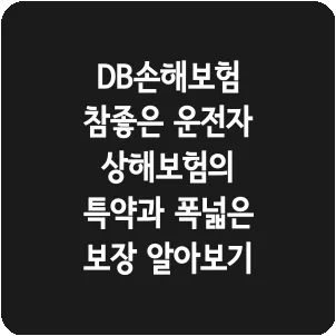 DB손해보험 참좋은 운전자상해보험의 특약과 폭넓은 보장 알아보기