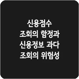 신용점수 조회의 함정과 신용정보 과다 조회의 위험성