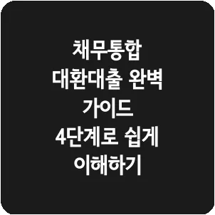 채무통합 대환대출 완벽 가이드 4단계로 쉽게 이해하기