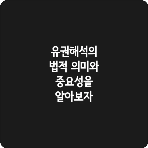유권해석의 법적 의미와 중요성을 알아보자