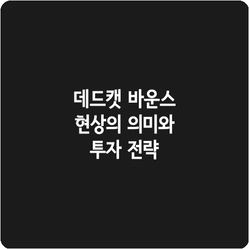 데드캣 바운스 현상의 의미와 투자 전략