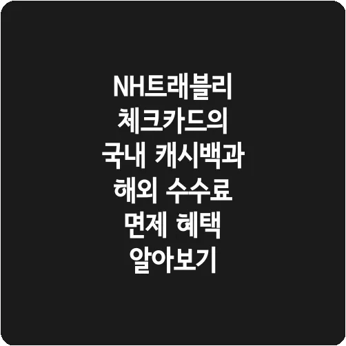 NH트래블리 체크카드의 국내 캐시백과 해외 수수료 면제 혜택 알아보기