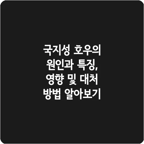 국지성 호우의 원인과 특징, 영향 및 대처 방법 알아보기