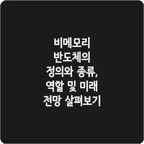 비메모리 반도체의 정의와 종류, 역할 및 미래 전망 살펴보기