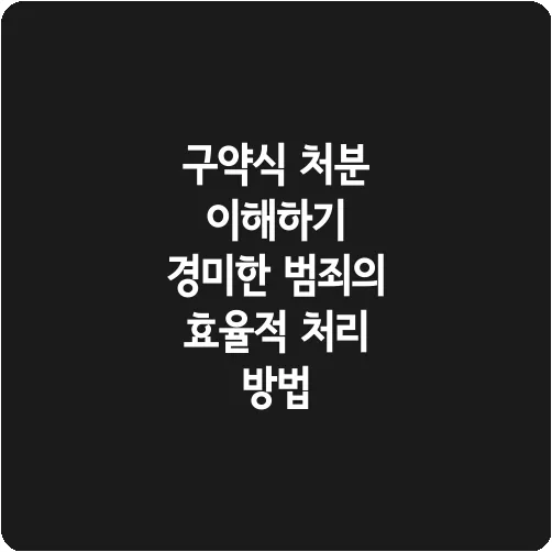 구약식 처분 이해하기 경미한 범죄의 효율적 처리 방법