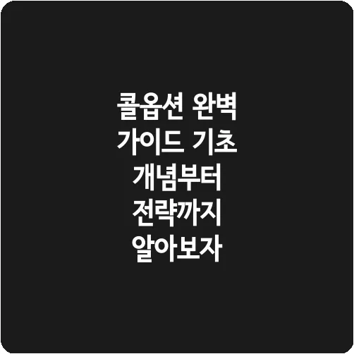 콜옵션 완벽 가이드 기초 개념부터 전략까지 알아보자