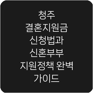 청주 결혼지원금 신청법과 신혼부부 지원정책 완벽 가이드
