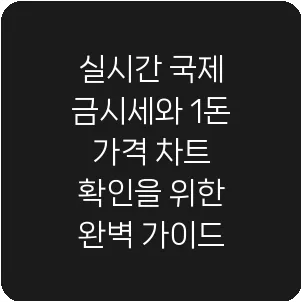 실시간 국제 금시세와 1돈 가격 차트 확인을 위한 완벽 가이드