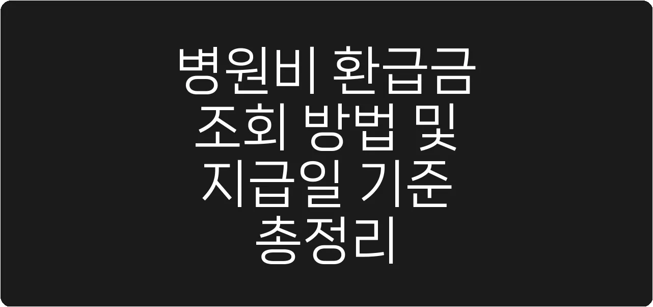 병원비 환급금 조회 방법 및 지급일 기준 총정리